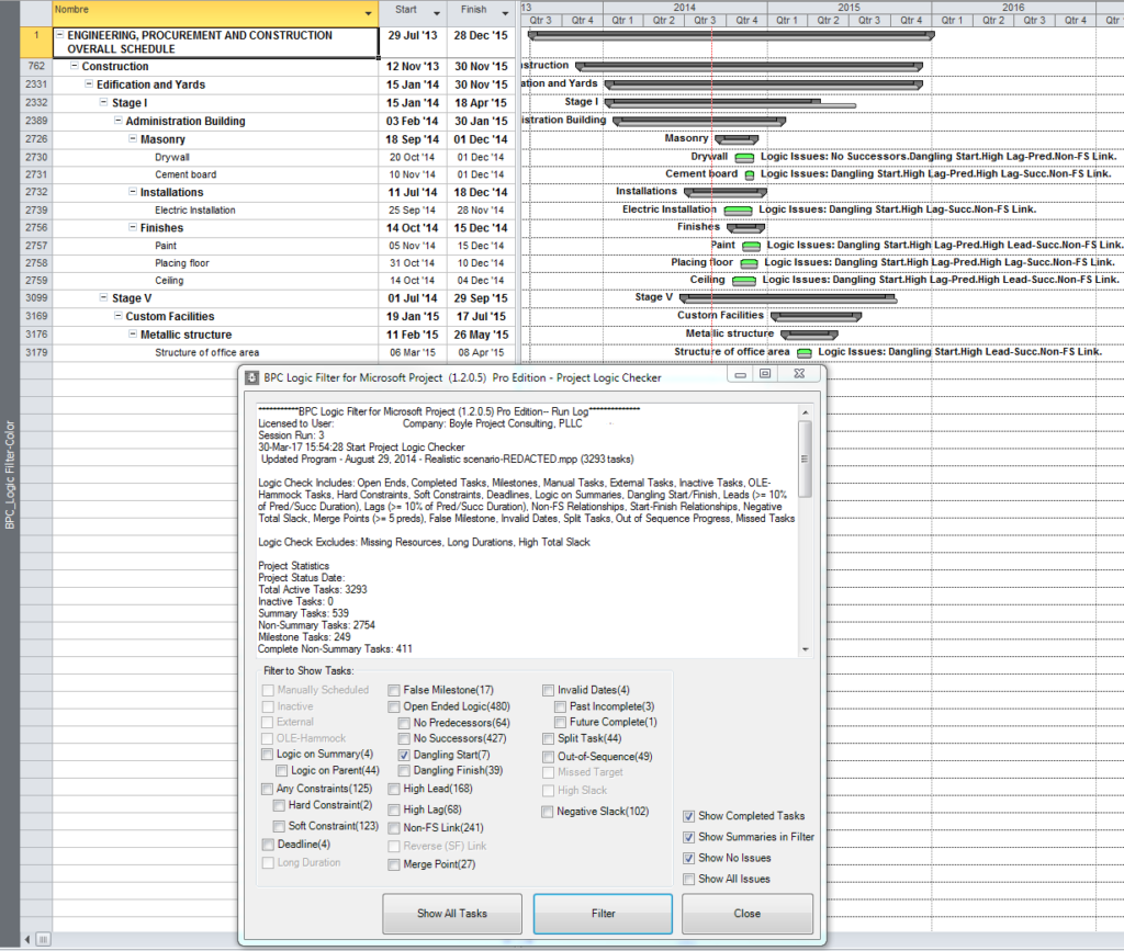 Microsoft Project Schedule Health Checking And Fixing Using BPC Logic ...