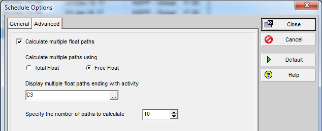 P6 Multiple Float Path Analysis – Why Use Free Float Option