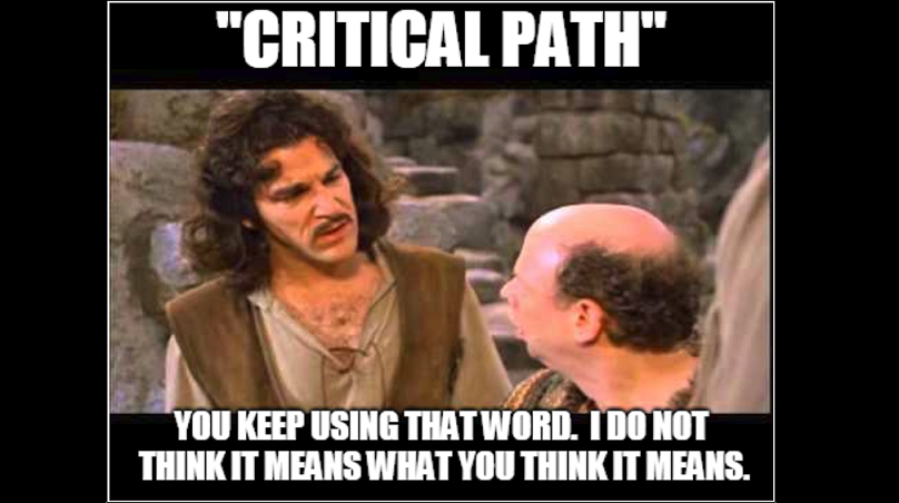Don’t Confuse Critical Tasks with Critical Paths in Project Schedules